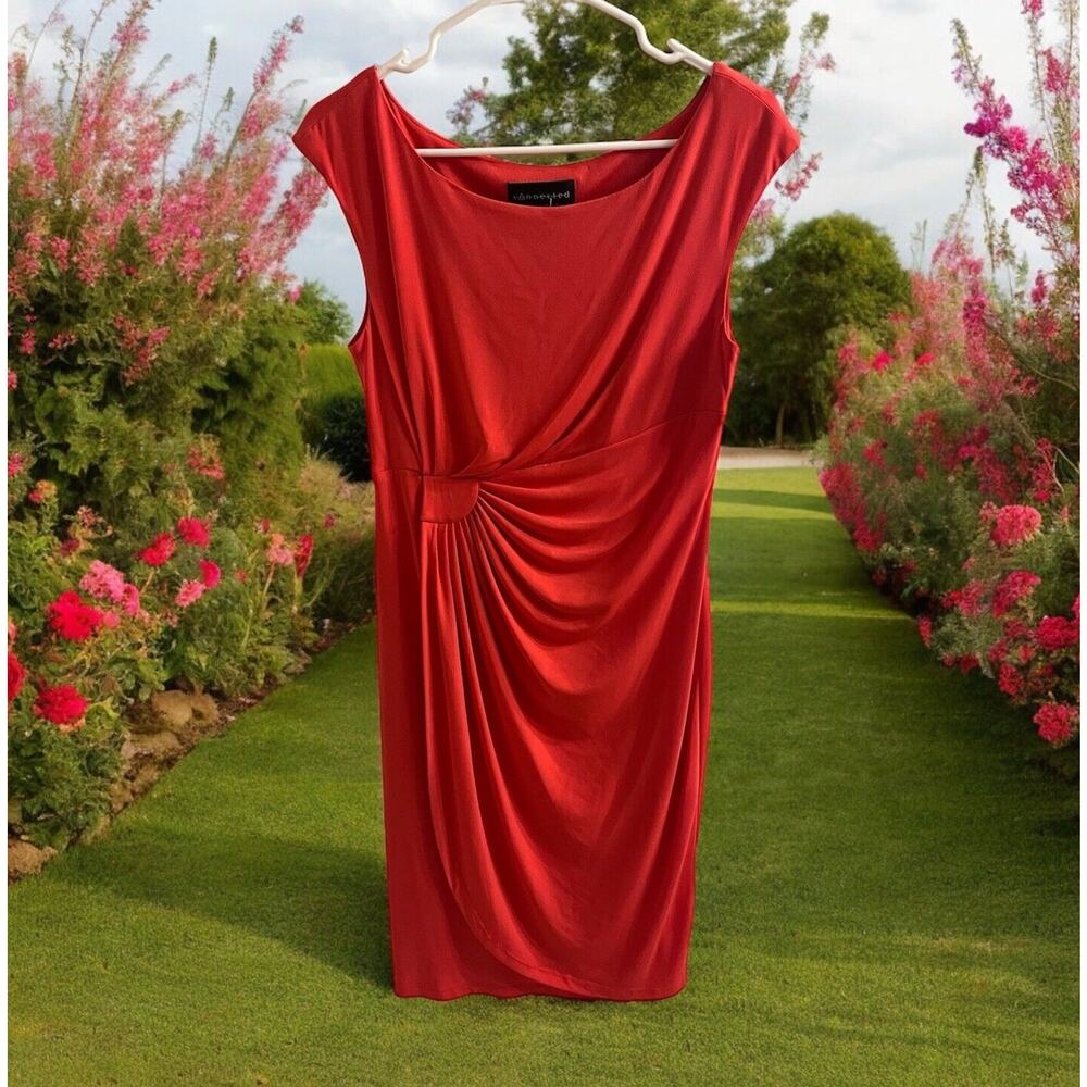 NWT Connected Apparel Dress Sleeveless Size 10‎ Tangerine Coral Orange Bodycon